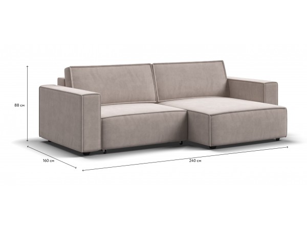 Угловой диван Босс Софт Модуль Велюр Монолит латте