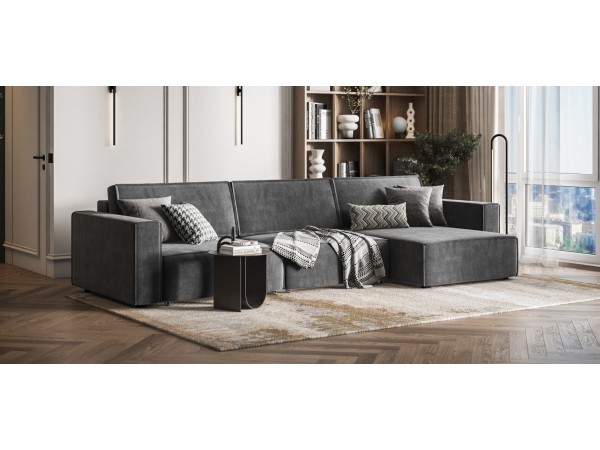 Угловой диван Босс Софт Модуль Макс Велюр Монолит серый