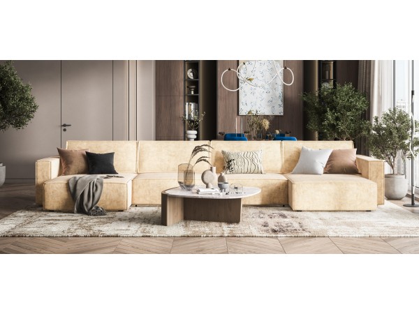 П-образный диван Босс Софт Модуль Велюр Роял шампань