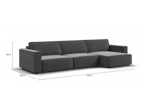 Угловой диван Босс Софт Модуль Макс Велюр Монолит серый