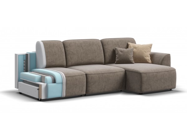 Угловой диван KING SE Велюр Роял тауп