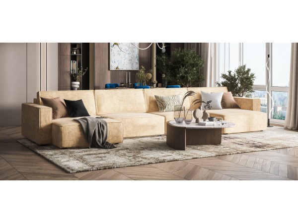 П-образный диван Босс Софт Модуль Велюр Роял шампань