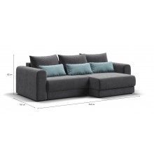Модульный угловой диван Ричмонд Модуль Велюр Монолит серый