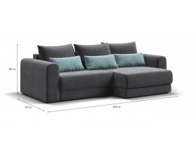 Модульный угловой диван РИЧМОНД MODOOL Велюр Monolit серый