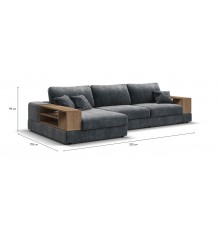 Угловой диван-кровать Босс Модуль XL левый, две полки, шенилл Глосс карбон