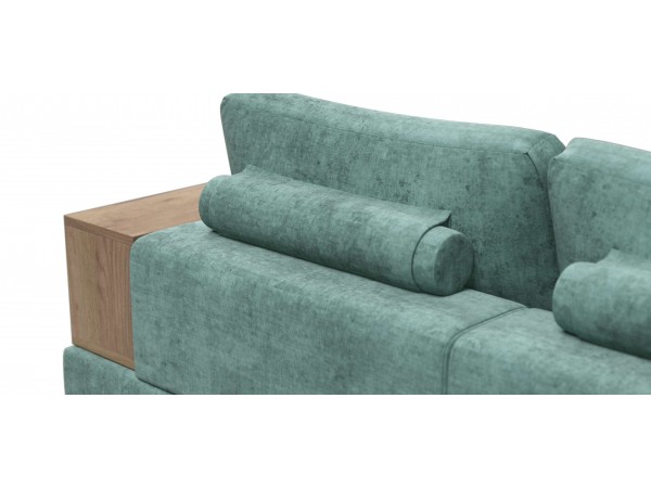 Угловой диван-кровать Босс Модуль XL левый, полка справа, шенилл Глосс минт