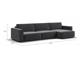 Угловой диван BOSS SOFT MODOOL MAX Вельвет CORD графит