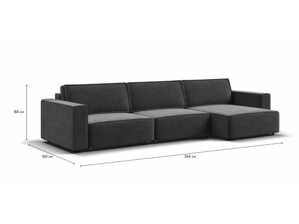 Угловой диван BOSS SOFT MODOOL MAX Вельвет CORD графит