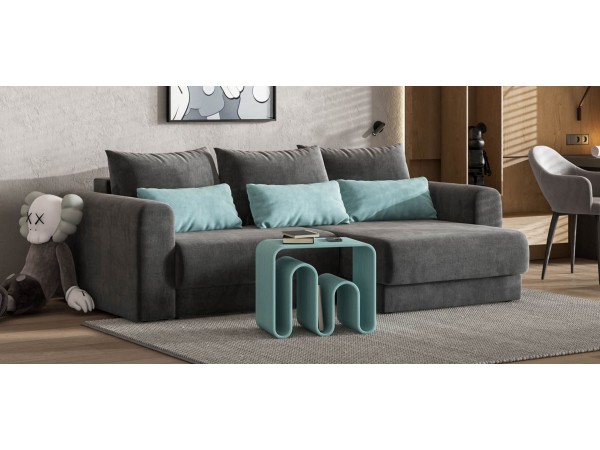 Модульный угловой диван РИЧМОНД MODOOL Велюр Monolit серый