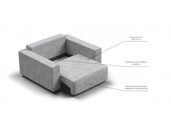 Кресло BOSS SOFT MODOOL Вельвет CORD серый