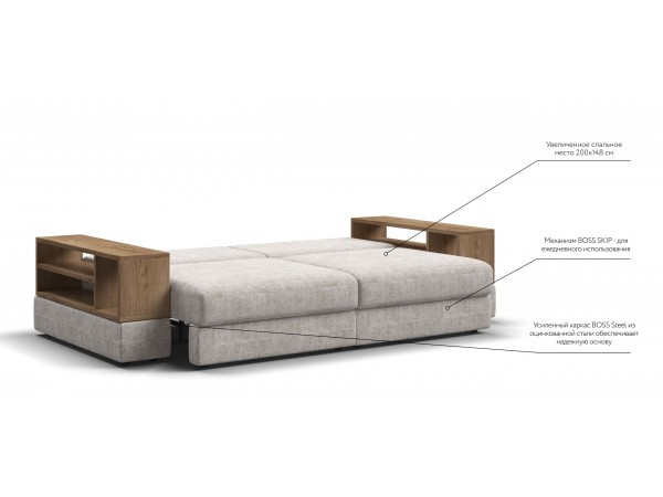 Диван-кровать BOSS MODOOL шенилл IQ кварц