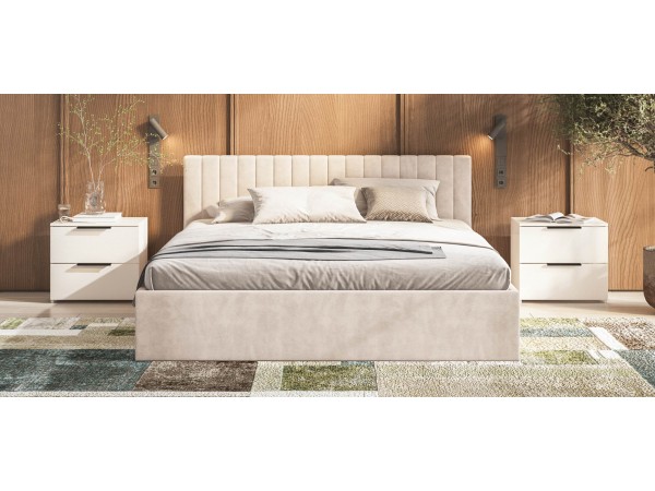 МП Ронда Кровать+ПМ 160*200 велюр Монолит латте