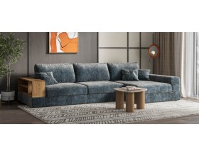 Угловой диван-кровать Босс Модуль XL правый, полка слева, шенилл Глосс карбон