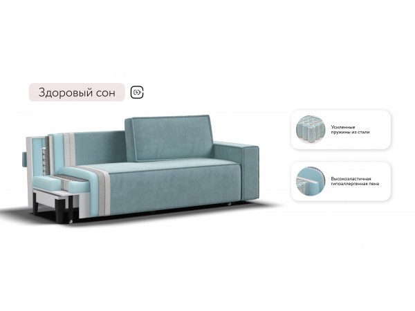 Диван Лофт велюр Монолит аква