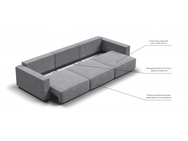 Диван BOSS SOFT MODOOL MAX Велюр Роял агат