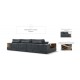 Угловой диван-кровать Босс Модуль XL левый, две полки, шенилл Глосс карбон