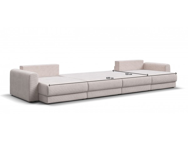 Модульный п-образный диван РИЧМОНД MODOOL Вельвет CORD бежевый