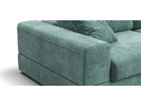 Угловой диван-кровать Босс Модуль XL левый, полка справа, шенилл Глосс минт