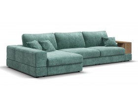 Угловой диван-кровать Босс Модуль XL левый, полка справа, шенилл Глосс минт