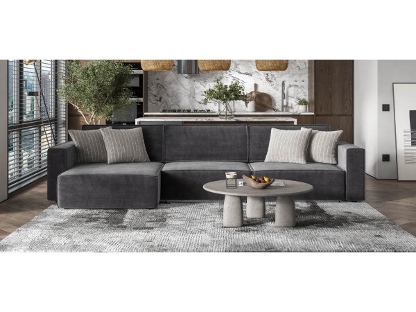 Угловой диван BOSS SOFT MODOOL MAX Вельвет CORD графит