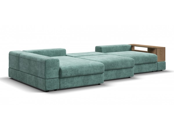 Угловой диван-кровать Босс Модуль XL левый, полка справа, шенилл Глосс минт