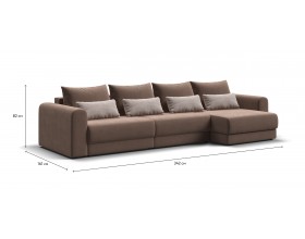 Модульный угловой диван РИЧМОНД MODOOL MAX Велюр Monolit мокко