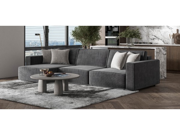 Угловой диван BOSS SOFT MODOOL MAX Вельвет CORD графит