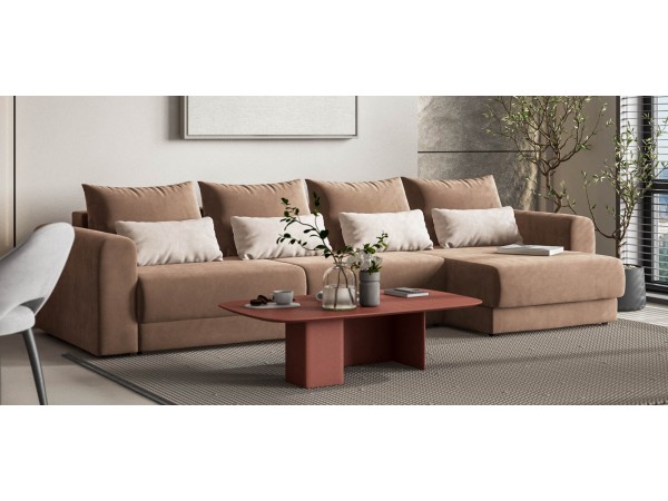 Модульный угловой диван РИЧМОНД MODOOL MAX Велюр Monolit мокко