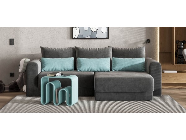 Модульный угловой диван РИЧМОНД MODOOL Велюр Monolit серый