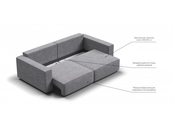 Диван BOSS SOFT MODOOL Велюр Роял агат