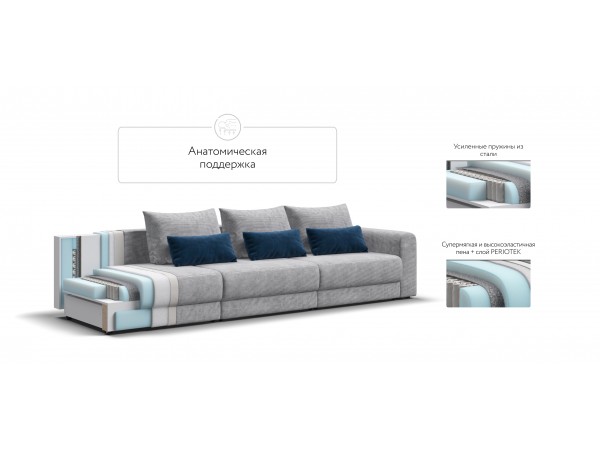 Модульный диван РИЧМОНД MODOOL MAX Вельвет CORD серый