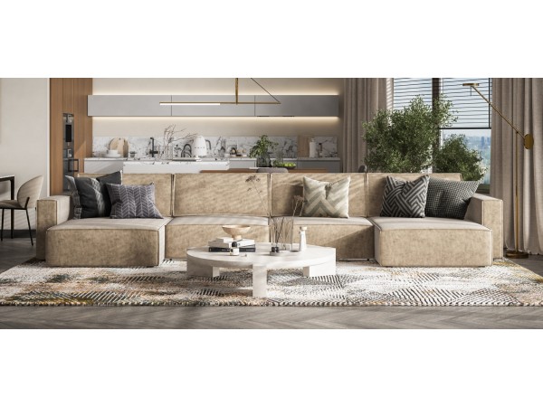 П-образный диван Босс Софт Модуль Велюр Роял тауп