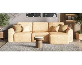 Кинг угловой диван Велюр Роял шампань