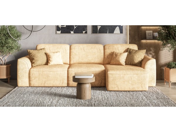 Угловой диван KING SE Велюр Роял шампань