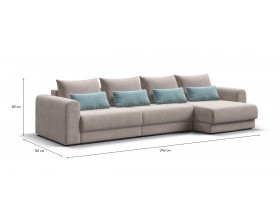 Модульный угловой диван РИЧМОНД MODOOL MAX Велюр Monolit латте