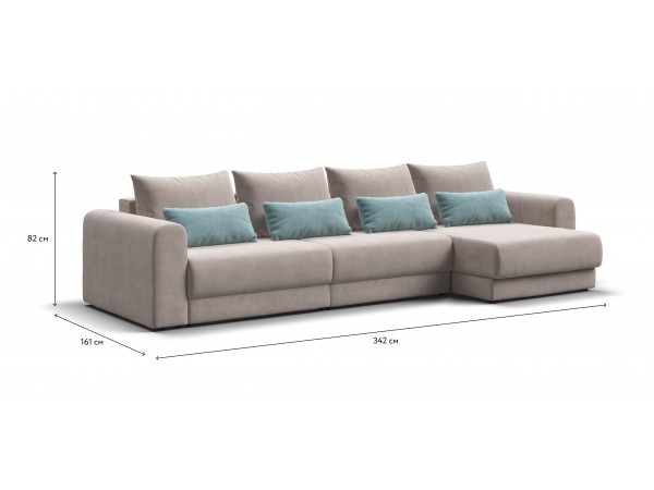 Модульный угловой диван РИЧМОНД MODOOL MAX Велюр Monolit латте