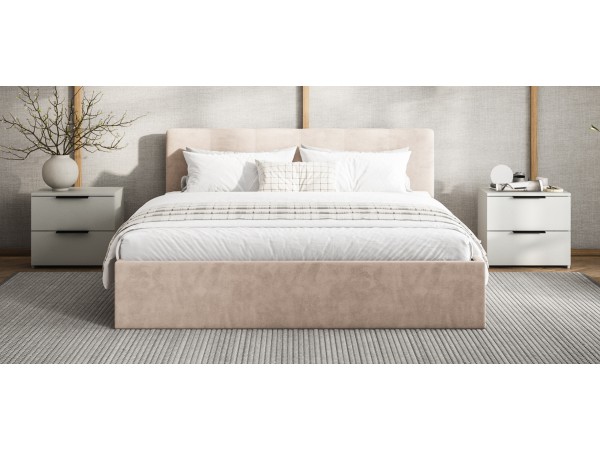 МП Белла Кровать+ПМ 160*200 велюр Монолит латте