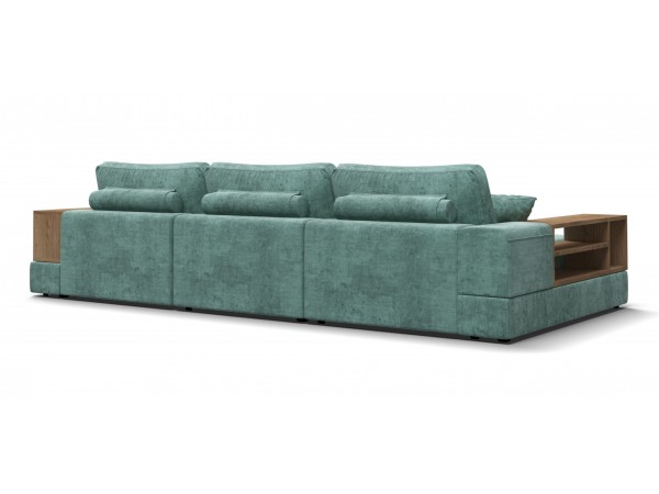 Угловой диван-кровать Босс Модуль XL левый, две полки, шенилл Глосс минт