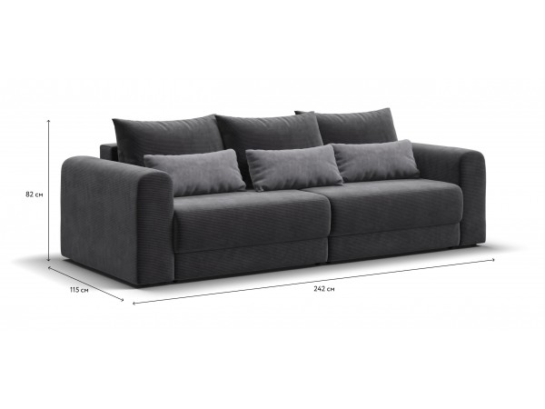 Модульный диван РИЧМОНД MODOOL Вельвет CORD графит