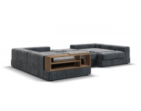 П-образный диван-кровать Босс Модуль левый, полка слева, шенилл Глосс карбон