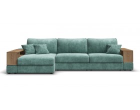 Угловой диван-кровать Босс Модуль XL левый, две полки, шенилл Глосс минт