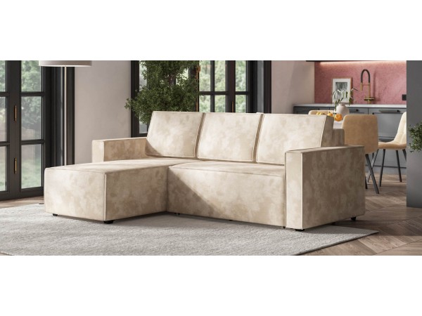 Угловой диван Лофт велюр Алькантара пепел