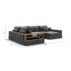 П-образный диван-кровать Босс Модуль левый, полка слева, шенилл Глосс карбон