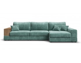 Угловой диван-кровать Босс Модуль XL правый, полка слева, шенилл Глосс минт