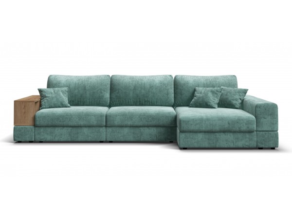 Угловой диван-кровать Босс Модуль XL правый, полка слева, шенилл Глосс минт