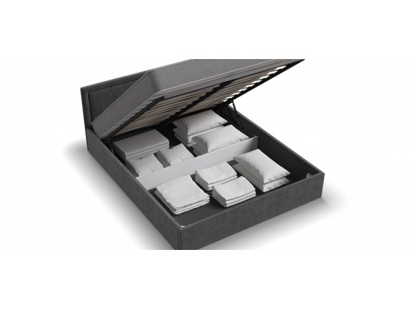 МП Фрея Кровать+ПМ 160*200 велюр Монолит серый