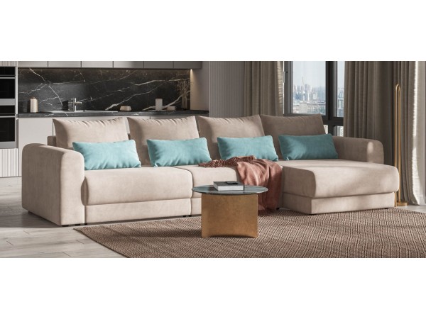 Модульный угловой диван РИЧМОНД MODOOL MAX Велюр Monolit латте