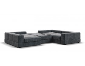 П-образный диван-кровать Босс Модуль правый, мягкие подлокотники, шенилл Глосс карбон
