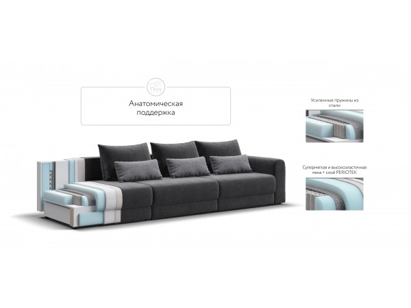 Модульный диван РИЧМОНД MODOOL MAX Вельвет CORD графит