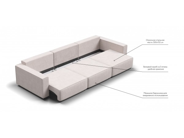 Диван BOSS SOFT MODOOL MAX Вельвет CORD бежевый